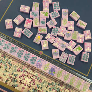Tuiles <span class=keywords><strong>de</strong></span> Mahjong en Acrylique Violet Pastel <span class=keywords><strong>de</strong></span> Luxe Moderne - Ensemble <span class=keywords><strong>de</strong></span> Mahjong Américain Portable Personnalisé avec <span class=keywords><strong>Tour</strong></span> Eiffel et Art Floral - Product Image 3