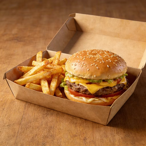 Emballages écologiques pour la livraison de restauration rapide, hamburgers, frites, cartons ondulés gaufrés, personnalisation en gros - Product Image 6
