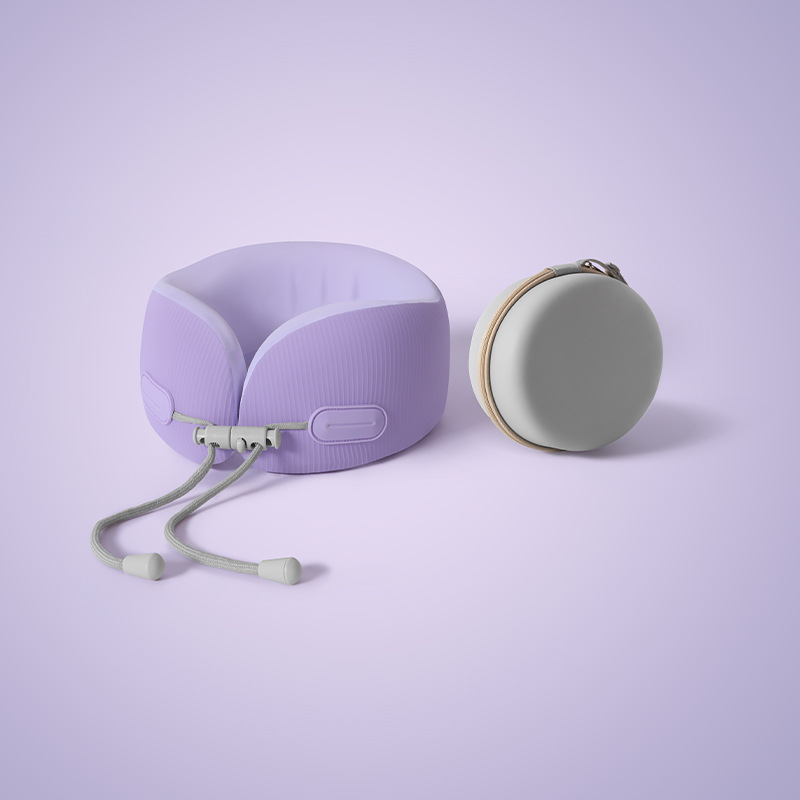 หมอนสีม่วง + ถุง EVA สีเทา