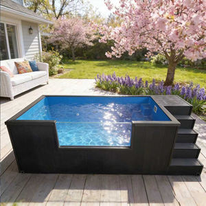 Piscine hors sol en WPC avec structure en acier, fonction cascade, résistante aux intempéries, pour usage commercial et résidentiel. - Product Image 3