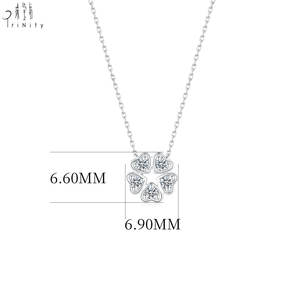 สร้อยคอทองคำแท้ 18K รูปหัวใจ ประดับเพชรแท้ ดีไซน์ทันสมัย ยอดนิยม เหมาะเป็นของขวัญวันเกิดสำหรับผู้หญิง - Product Image 3