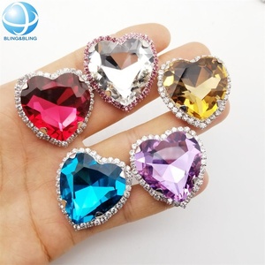 Boutons pression ronds en cristal coeur personnaliser la décoration artisanale des boutons amovibles - Product Image 3