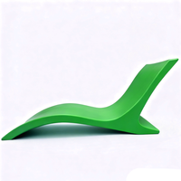 Chaise longue ergonomique en FRP en forme de S, services de pliage/découpe, imperméable, résistant aux UV, résistant à la corrosion, design moderne
