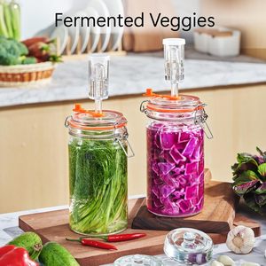 Pot <span class=keywords><strong>de</strong></span> Fermentation en Verre <span class=keywords><strong>de</strong></span> 1 Litre, Compatible Lave-Vaisselle, Kit <span class=keywords><strong>de</strong></span> Fermentation pour Choucroute, Sauce Piquante, Miel et <span class=keywords><strong>Cidre</strong></span>, Lot <span class=keywords><strong>de</strong></span> 2 - Product Image 6