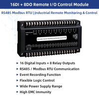 Módulos de E/S Remotos Industriales YADA RS485 Modbus I/O Link para Riel DIN, 16DI 8DO, Entrada y Salida Digital, 110V para Controlador PLC