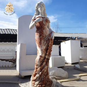 2019 la más nueva estatua de sirena de mármol blanco puro hermosa escultura de jardín al aire libre tallada a mano desnuda de tamaño real USO DE <span class=keywords><strong>Villa</strong></span> interior - Product Image 3