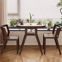 Table de salle à manger pliable et compacte en ardoise, style minimaliste, avec chaises, idéale pour petit appartement ou balcon, table à thé ovale trois pièces