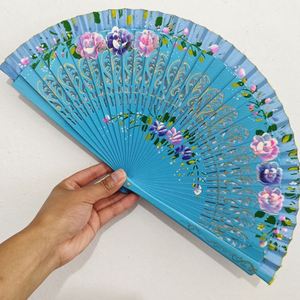 Promotional Portable Plastic Hand Folding Fans Floral Sublimation <b>Pattern</b> Bamboo Craft Customizable Design Printing - Product Image 4