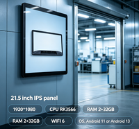 PC Panel IPS Android 11/13 Premium 21,5 Inci RK3566 2+32GB Wifi 6 untuk Papan Menu Digital & Layar Lobi