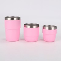 Mug à café isotherme empilable en acier inoxydable de 4 oz, 6 oz, 8 oz, avec couvercle magnétique, pour expresso et lait