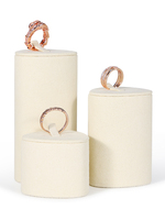 Ensemble de présentoirs à bijoux Jinsky de couleur beige, présentoir à anneaux de forme spéciale, porte-boucles d'oreilles avec barre en T, présentoirs à bijoux pour vitrine