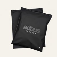 Sacs en polyéthylène personnalisés refermables pour vêtements, t-shirts, maillots de bain, avec fermeture éclair, en plastique givré noir