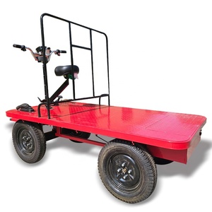 Valla de 4 ruedas Carro de mano plano de carga eléctrica Carros con especificación de neumáticos 400-10 a la venta - Product Image 4