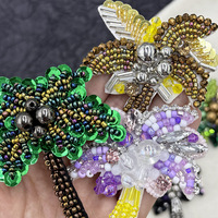 En gros, Appliques brodées à coudre faites main, motif palmier de coco, ornées de perles et de paillettes, pour chapeaux DIY