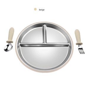 Contenedor de Alimentos para Bebés No Tóxico y Juego de Utensilios, Plato de Acero Inoxidable SUS304 para la Hora de Comer de los Niños Pequeños - Product Image 2