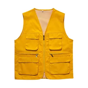 Kunden spezifische ärmellose Jacke Multi Pocket Work Vest Herren Weste Weste Angel weste