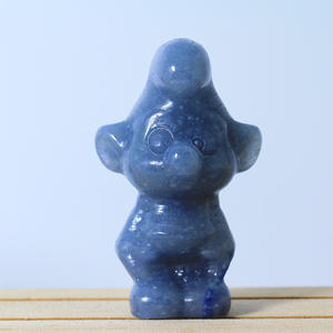 Aventurine bleue naturelle Offres Spéciales schtroumpfs sculpture sculptée à la main cristal Sodalite sculpture pour cadeaux <span class=keywords><strong>de</strong></span> dessin animé - Product Image 6