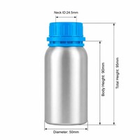 Flacon diffuseur de sérum cosmétique marin 100 ml en aluminium brillant avec bouchon bleu ciel inviolable