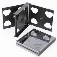 SUNSHING Étuis CD épais de 24 mm, capacité de 2 à 6 disques CD/DVD, boîte à bijoux noire de grande capacité, boîtes de rangement en PS transparent pour jeux de DVD