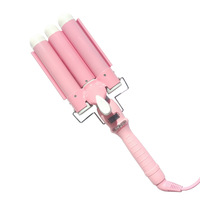 Fer à boucler professionnel trois-en-un personnalisé avec écran LCD pour ondulations et boucles effet œuf