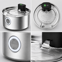 Fontaine à eau rechargeable pour animaux de compagnie 7L, distributeur d'eau sans fil pour chat, acier inoxydable 304, commande tactile, fontaine à eau silencieuse