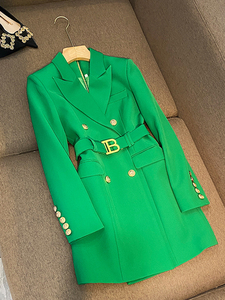 Elegante Abito Blazer da Ufficio a Maniche Lunghe con <span class=keywords><strong>Doppio</strong></span> <span class=keywords><strong>Petto</strong></span>, Revers Classico e Cintura in Stile Francese - Product Image 4