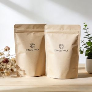 Custom Design Moisture Proof Kraft Paper <b>Bag</b> Plastic Stand up Zipper for Nuts and Snacks Powder Packaging - Product Image 3