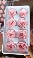 Tête de Rose éternelle Rose immortelle séchée artificielle préservée boîte-cadeau carrée Occasion de Noël tête Roses fleur matériel