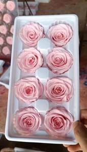 Tête de Rose éternelle Rose immortelle séchée artificielle préservée boîte-cadeau carrée Occasion de Noël tête Roses fleur matériel - Product Image 4