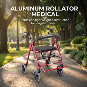 CA871 Deambulatore per Anziani, Ausilio per la Riabilitazione, Dispositivo Manuale Portatile a Forma di U con Freni, Rollator in Alluminio - Product Image 4