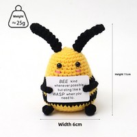 Boneka Rajutan Benang 'Kentang Positif' Desain Bunga Matahari & Mentimun Rajutan Tangan, Nuansa Ceria untuk Usia 7-14 Tahun