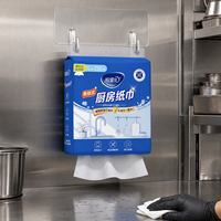 Essuie-tout de cuisine suspendu écologique 2 plis en pâte de bois vierge, à extraction par le bas, absorbant, jetable, pour marque privée