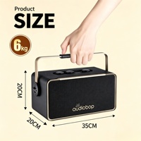 Altavoz Portátil de Cuero Retro de Lujo con Sistema PA, Salida de Audio de 3 Vías, BT 5.3, Conexión TWS, para Fiestas en Casa, Karaoke, Cumpleaños