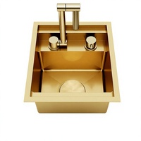 Évier de cuisine RV en acier inoxydable T304 de calibre 16, 13x15x9 pouces, nano, à cuve unique, compact, à encastrer, facile à nettoyer