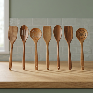 Cuchara de Cocina de Madera Hecha a Mano de Primera Calidad, Acabado Lacado Seguro para Alimentos, Utensilio de Cocina, Suministro al por Mayor - Product Image 1