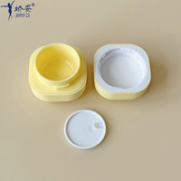 Pot à baume à lèvres carré jaune mignon à double paroi de 20 g, pot à crème cosmétique au toucher doux