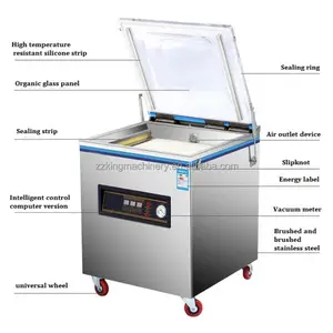 Automatic commercial rice coffee fish food sausage chicken meat vacuum sealer packaging packing machine