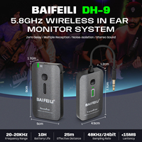 BAIFEILI DH9 5.8G Wiederaufladbarer Kabelloser Kopfhörer-Monitor Handmikrofon Soundkarte Tragbares Intelligentes Geräuschunterdrückendes Mikrofon