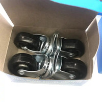 Roulettes de rechange pour meubles de 2 pouces Roulettes pivotantes 50mm noires sans roulement Roulette industrielle en caoutchouc avec frein latéral