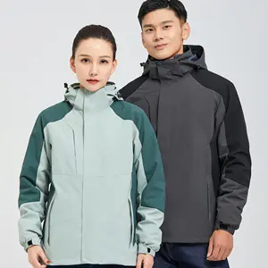 Mulheres encapuzadas impermeável Casual outono e inverno softshell velo jaqueta para caminhadas