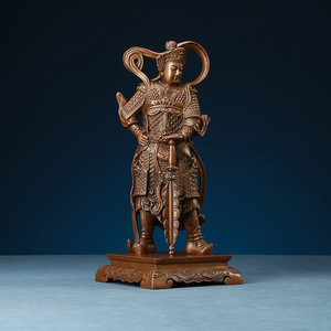 Estatua de bronce Weituo de Copper World, figura hecha a mano de cobre púrpura, adorno para decoración de sala de estar - Product Image 3