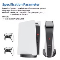 Console de jeu TV M5 4K 3D PS 5 64G/128GB avec manette sans fil 2.4GHz, Android Quad-core, prise en charge de 2 joueurs, affichage HD TV, 15000 jeux