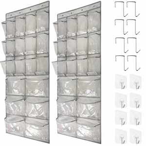 Custom 18 Grid Mesh/Non-Woven Fabric/PVC Door Hanging Storage Bag for Bathroom Kitchen Wardrobe Cabinet Items <b>Shoes</b> - Product Image 6