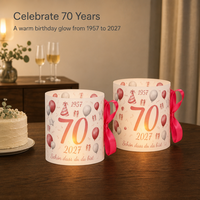 Lanternes roses joyeux anniversaire, 18 pièces, pour la 70e célébration, hommes, femmes, décoration de table intérieure