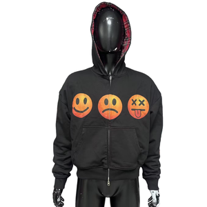 Sweat à capuche en flanelle à carreaux surdimensionné pour homme, 100 % coton, personnalisé, avec fermeture éclair double réversible, design réversible - Product Image 1