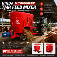 Chariot mélangeur d'aliments TMR tracté par un tracteur pour les grandes exploitations laitières, mélange d'aliments pour bétail et distribution uniforme des aliments