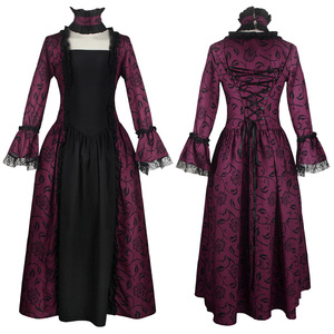 Vestido Victoriano para Mujer, Disfraz de Halloween para Adultos, Disfraz de Película de Televisión, Estilo Gótico de Manga Larga - Product Image 3