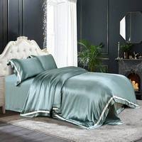 Ensemble de literie 4 pièces en soie de mûrier 100% 6A 300 fils/cm², écologique, toutes saisons, luxe, drap-housse, drap plat, taies d'oreiller, sur mesure, taille Queen