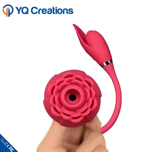 Vibromasseur en Silicone pour femme, jouets sexuels en forme de Rose, vibromasseur de langue, rouge et Rose, succion pour mamelon, 4 pièces - Product Image 3