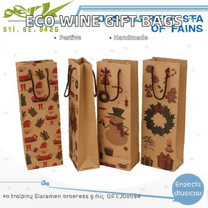 Bolsas de Papel Recubierto Hechas a Mano Ecológicas y Personalizables para Botellas de Vino Tinto, para Regalos de Navidad y Embalaje de Artesanías, Venta al Por Mayor - Product Image 2